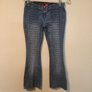 Vintage Zander-di brand size 3 denim jeans distinctive texture panel design